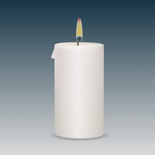 Candle flame eld ljus isolerad på bakgrunden. realistisk vektor illustration — Stock vektor
