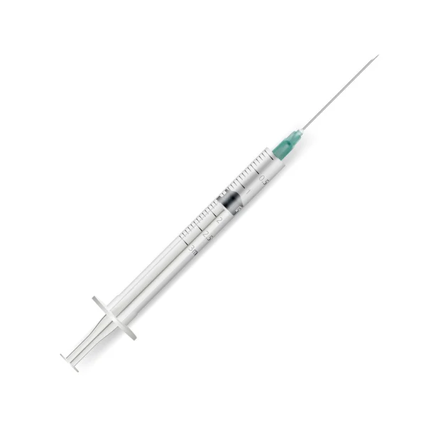Realistic vector syringe isolated transparent — Stock Vector