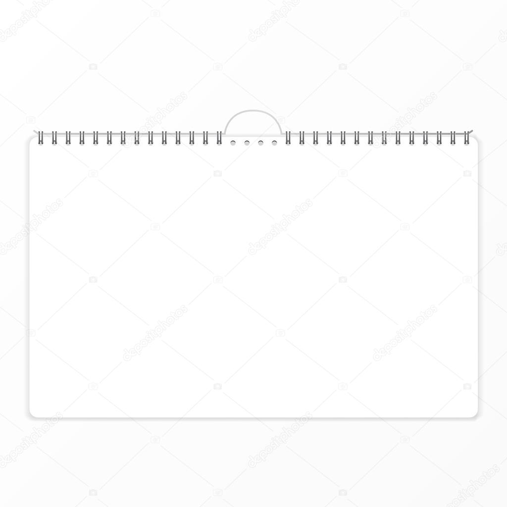 Calendar sheet of paper on a white background
