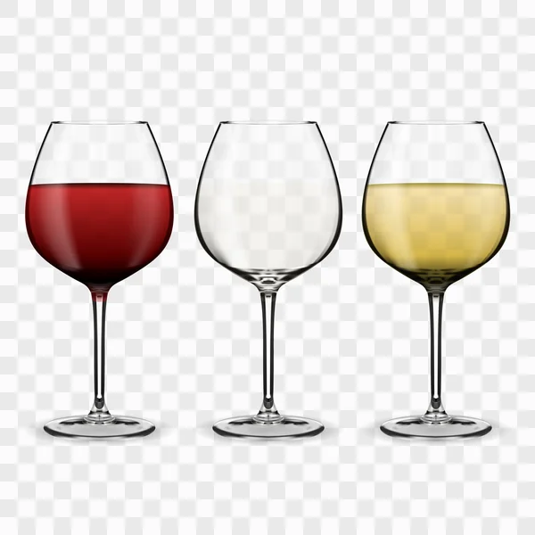 Bicchieri di albero con vino — Vettoriale Stock