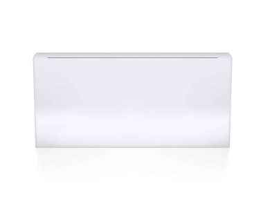 Beyaz sırtlı gerçekçi beyaz karton kutu