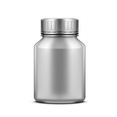 3D Gerçekçi Parlak Plastik İlaç Şişesi Paketi