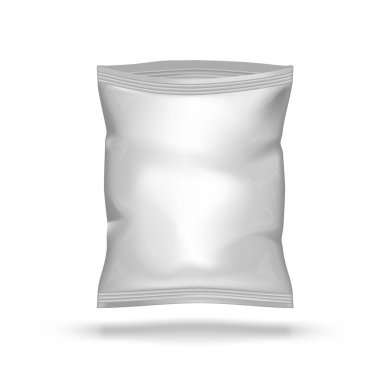 Beyaz Arkaplanda Boş Plastik Süpürge Torbası Aç