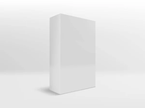 3D White Clear Box Mock Up με σκιά — Διανυσματικό Αρχείο