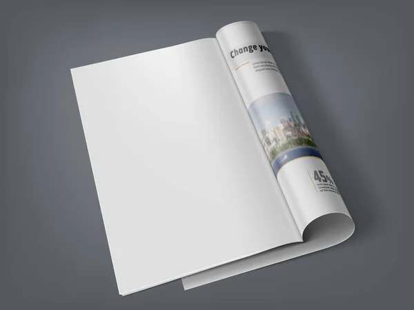 Revista 3D con página clara para su contenido — Vector de stock