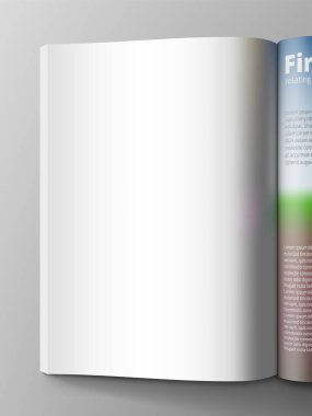 Gölgeli 3D Boş Beyaz Dergi Sayfaları