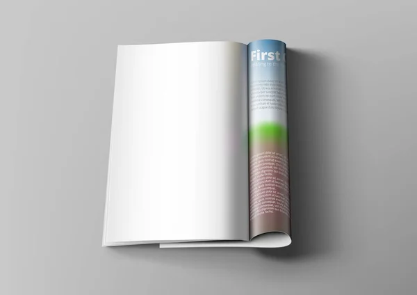 Páginas de la revista blanca en blanco 3D con sombra — Vector de stock