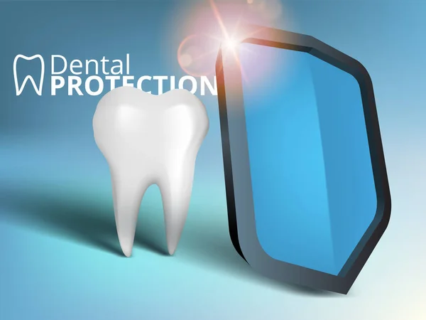 Plantilla de protección de caries de escudo dental 3D — Archivo Imágenes Vectoriales
