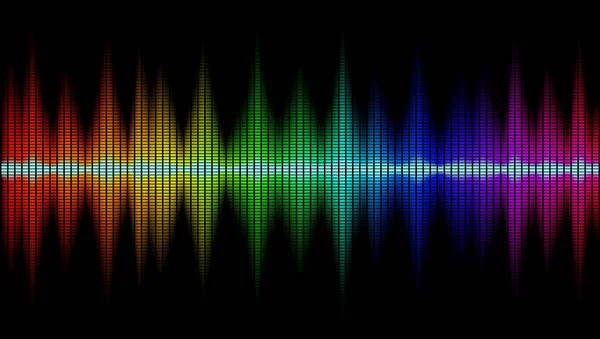 Dance EQ Rainbow Música de colores Ondas de sonido — Archivo Imágenes Vectoriales