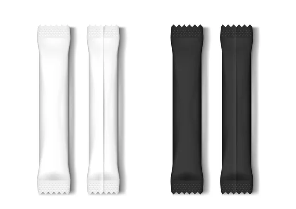 Weiße und schwarze Attrappe leerer Verpackungsstifte — Stockvektor