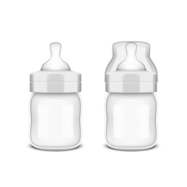 Beyaz Parlak Plastik Bebek Besleme Şişesi