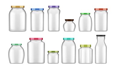 Renkli 3D Şeffaf Cam Kavanozlar