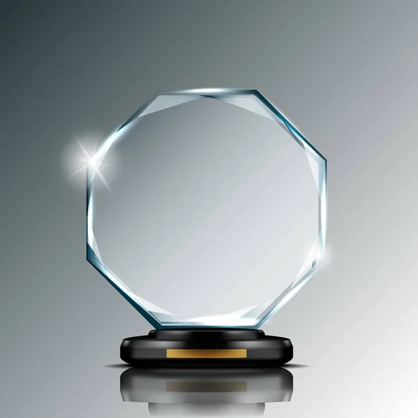 Премия Revic 3D Blank Shiny Glass Trophy — стоковый вектор
