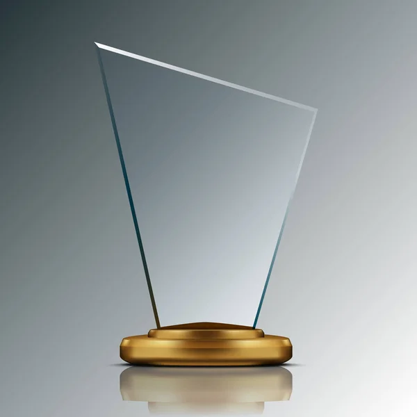 Realistische 3D Blank Shiny Glass Trophy Award — Stockvector