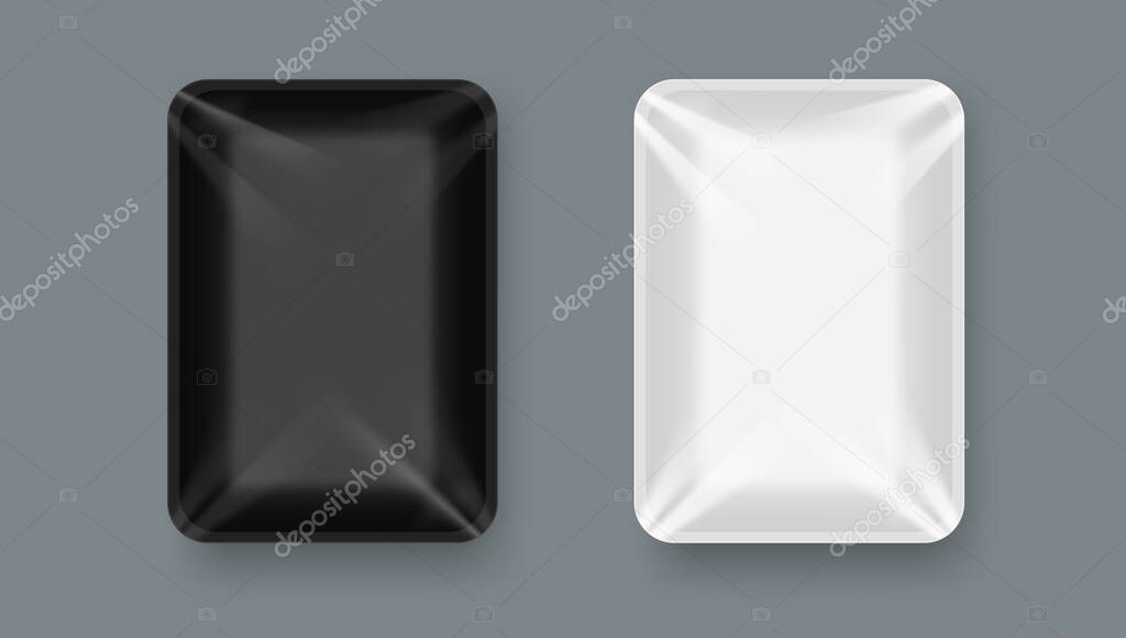 Black And White Plastic Food Tray Package