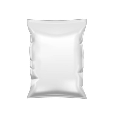 Beyaz Buruşuk Cips Paketi. Plastik Paket
