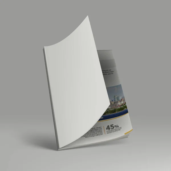 Mockup realista de la revista 3D con página limpia — Vector de stock