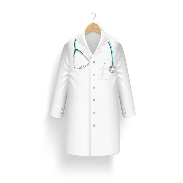 3D Medical Gown With Stethoscope On Hanger - Stok Vektor