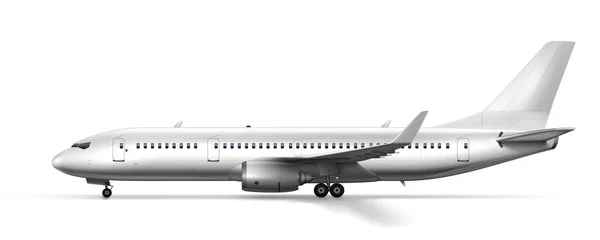 Blank Glossy White Airplane or Airliner Side View — 스톡 벡터