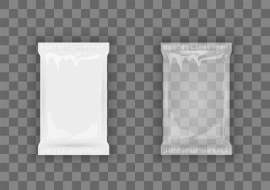 3D White Flow Transparent Packaging With Shadow clipart