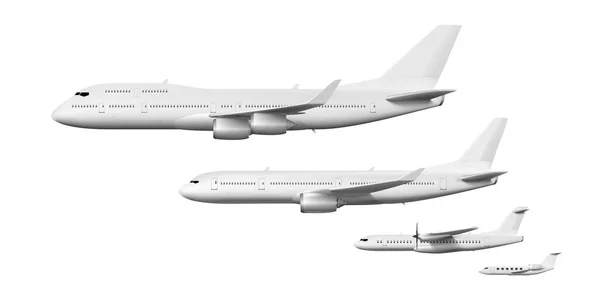 3D White Business Airliner Corporate Jet Set — Stockvektor