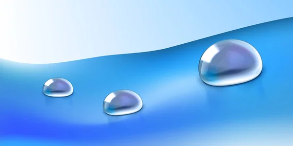 Goccia d'acqua 3D di pioggia macro su sfondo bianco — Vettoriale Stock