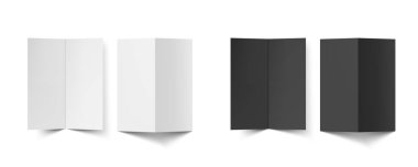 Sunum için Boş Yarı Katlanmış Broşür Şablonu