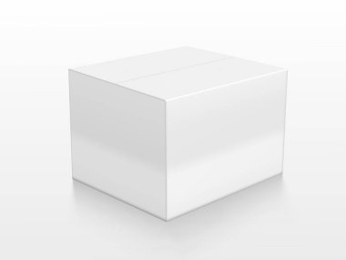 Yerde Yansıması Olan Beyaz Karton Kutu