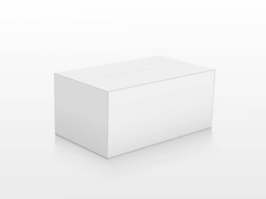 Yerde Yansıması Olan Beyaz Karton Kutu