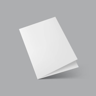 Sunum için Boş Yarı Katlanmış Broşür Şablonu