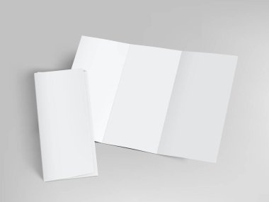 Önde ve arkada Üç Katlı Kağıt Broşür