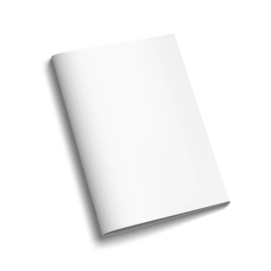 Dergi ya da broşür. Beyaz kapağı boş.