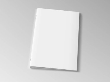 Dergi ya da broşür. Beyaz kapağı boş.