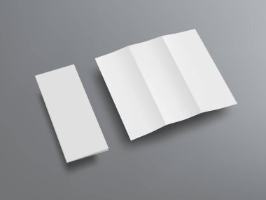 Gölgeli Üç Katlı Kağıt Kitapçığı Aç ve Kapat