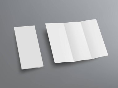 Gölgeli Üç Katlı Kağıt Kitapçığı Aç ve Kapat