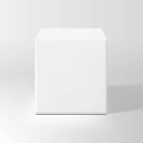 背景に影が隔離された3Dホワイトボックス Eps10ベクトル — ストックベクタ