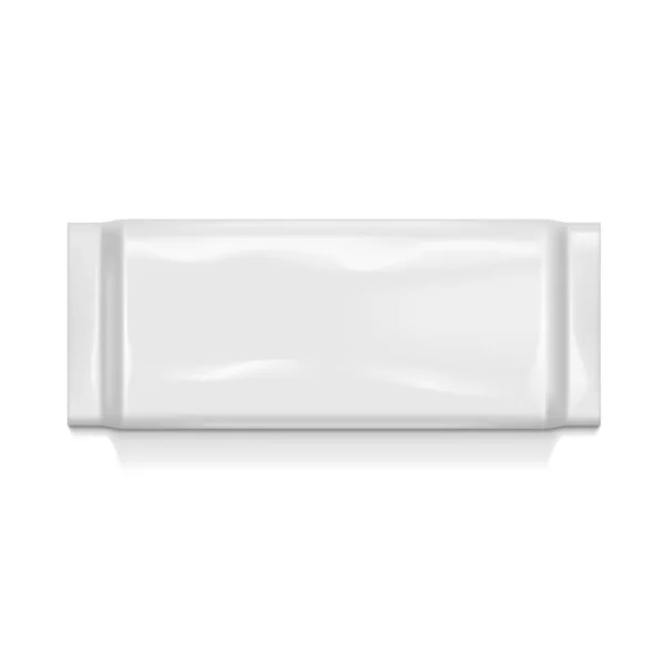 White Glossy Snack Packaging Shadow Eps10 Vector — 스톡 벡터