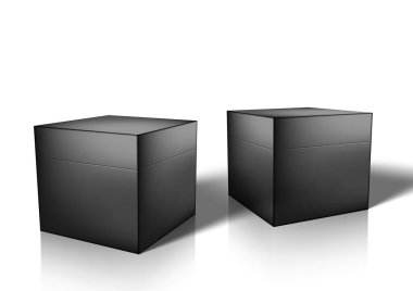 Mücevher veya Küçük Hediye için 3D Siyah Parlak Kutu