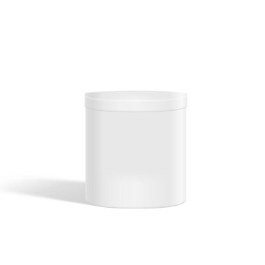 3 Boyutlu Beyaz Yuvarlak Kağıt Kutu Beyaz Üzerine İzole Edildi