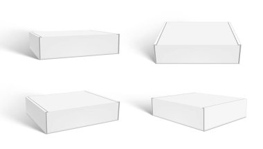 Dört 3D Kapalı Boş Paketleme Sert Kutuları