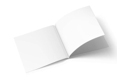 3D Beyaz A4 Peyzaj Dergisi veya Broşür