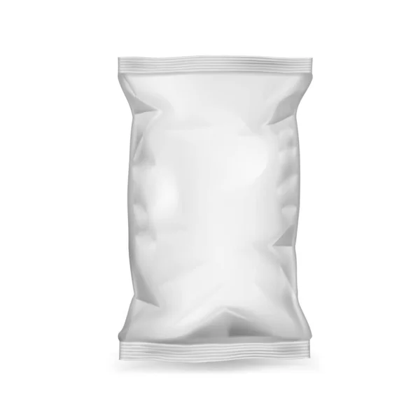 Γυαλιστερό μαξιλάρι τσάντα πακέτο για σνακ τροφίμων — Διανυσματικό Αρχείο