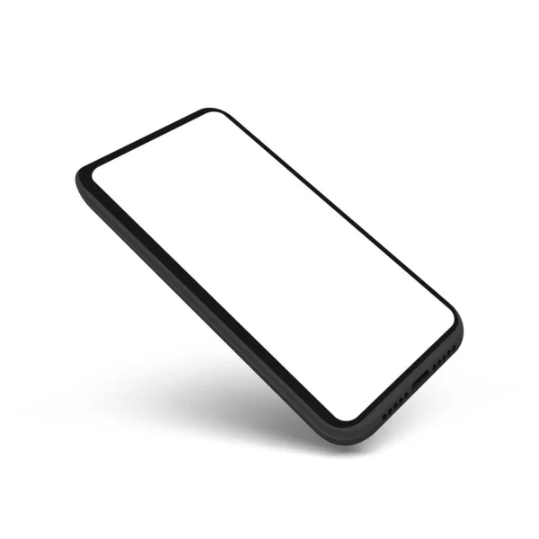 3D Flying Clear Smartphone z białym ekranem — Wektor stockowy