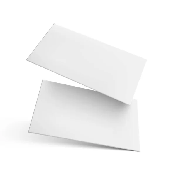 3D White Flying Business Cards With Shadow — стоковый вектор