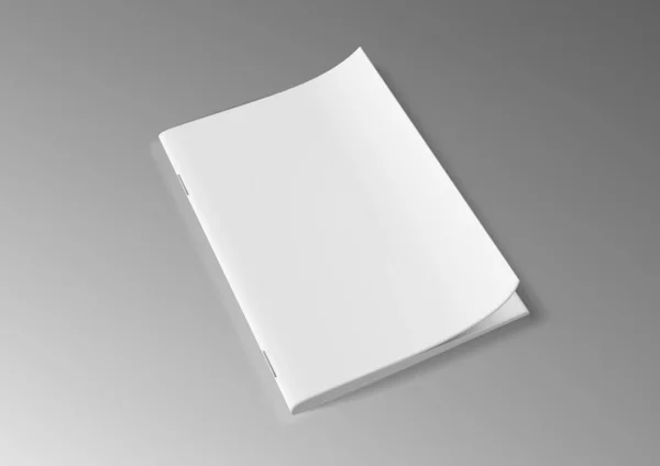 Folleto de papel bifold A4 transparente en blanco realista — Vector de stock