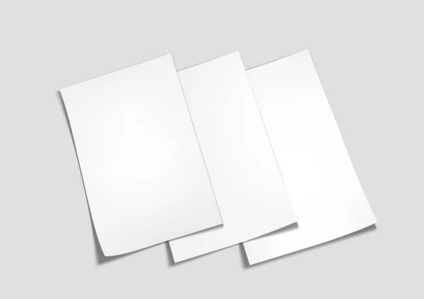 3DホワイトブランクA4用紙プレゼンテーション用 — ストックベクタ