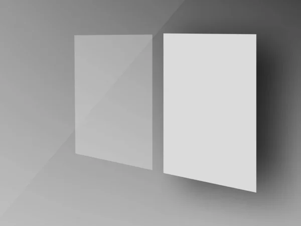 3D清晰的传单模板在灰色上分离 — 图库矢量图片