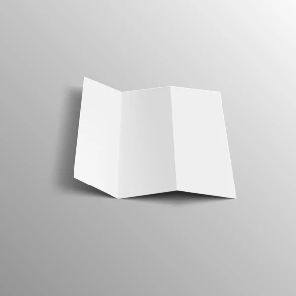 Square Blank Open Three Fold Brochure Or Leaflet — стоковый вектор