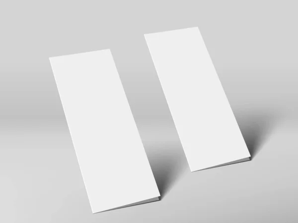 3D White Blank Fly Half-fold Broschüre Vorlage — Stockvektor