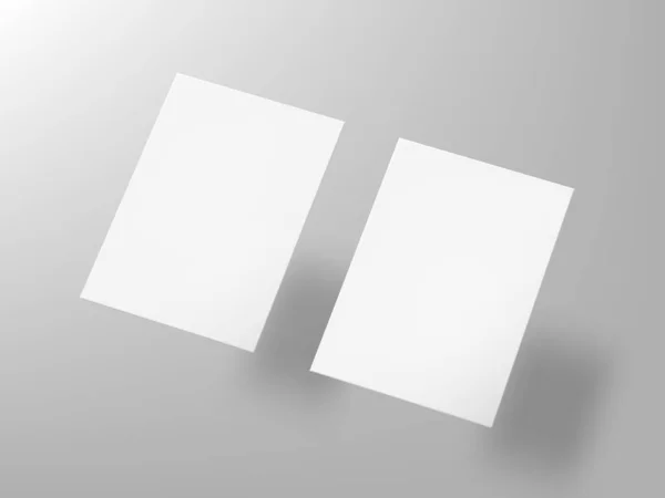 3D Blank A5 Flyer oder Einladungsvorlage — Stockvektor